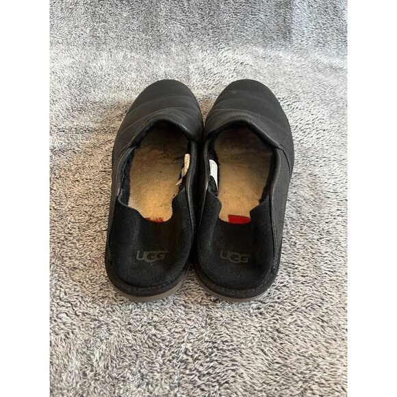 UGg Cooke Loafer Slipper Size 10 Black Suede Wool Lined Collapsible Heel 16596 - Picture 4 of 13